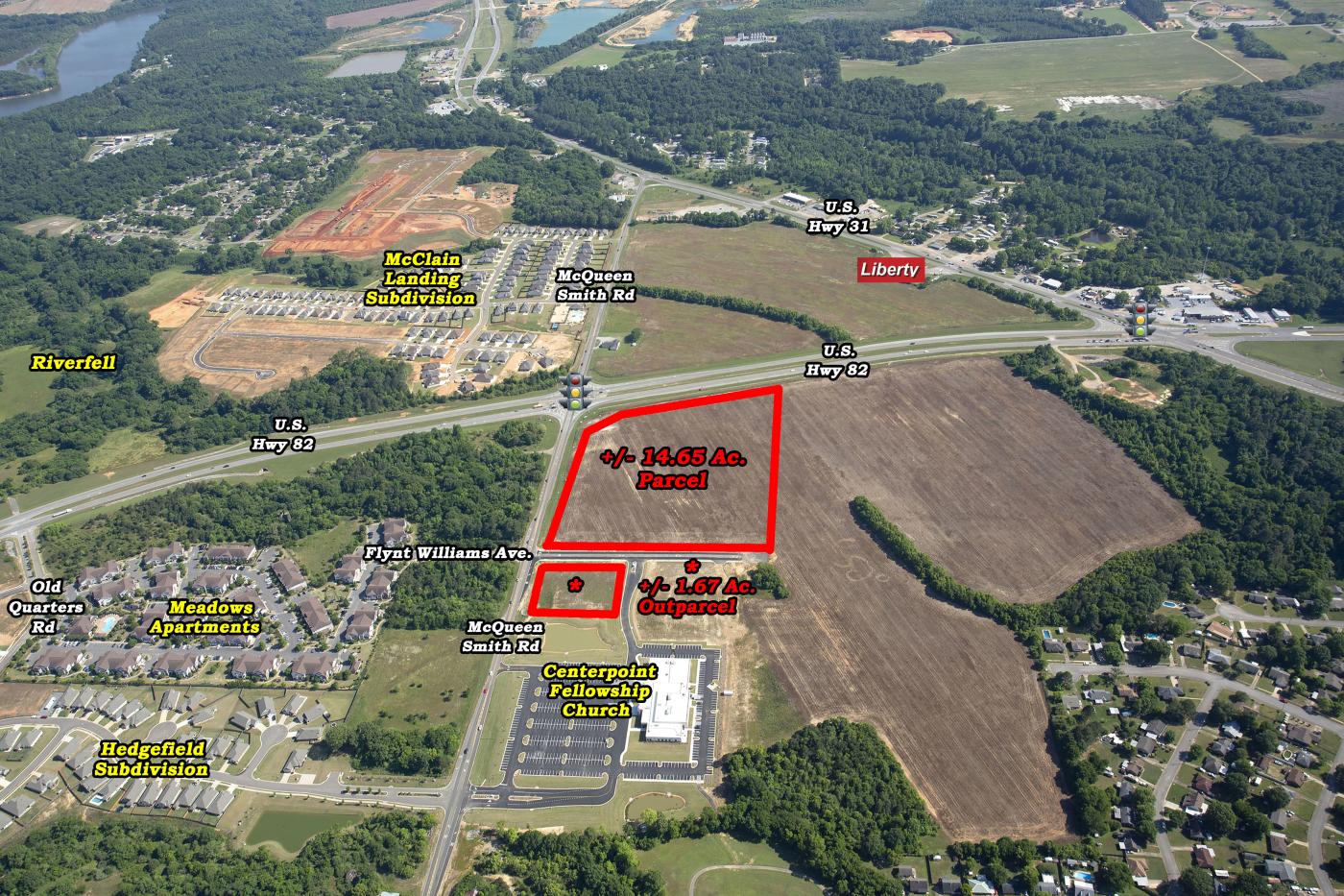 McQueen Smith Rd & U.S. Hwy 82