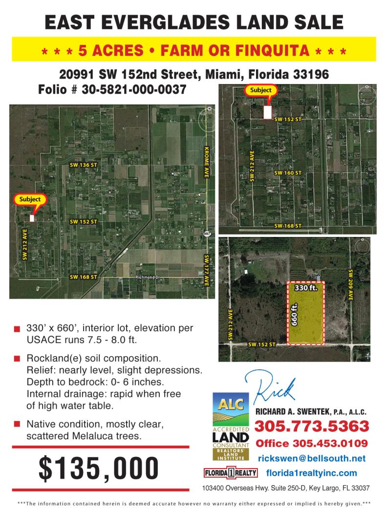 5 ACRES East Everglades=$89k