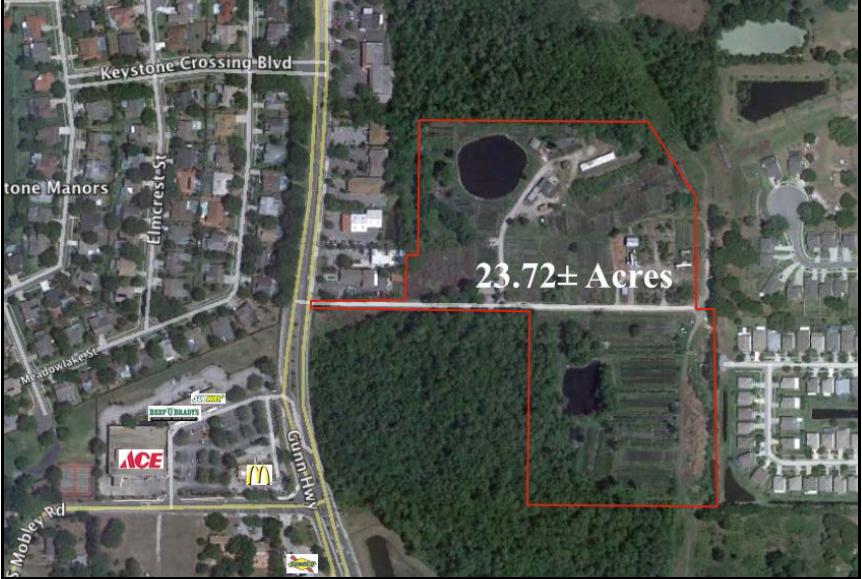 23.72+- ac. Residential/ALF/Apts on Gunn Hwy.