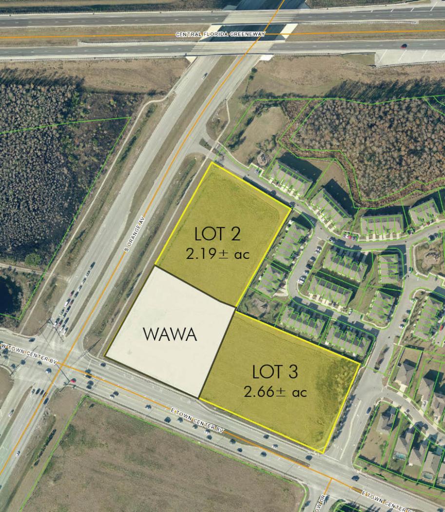 2 Orlando Outparcels Adjacent to New Wawa