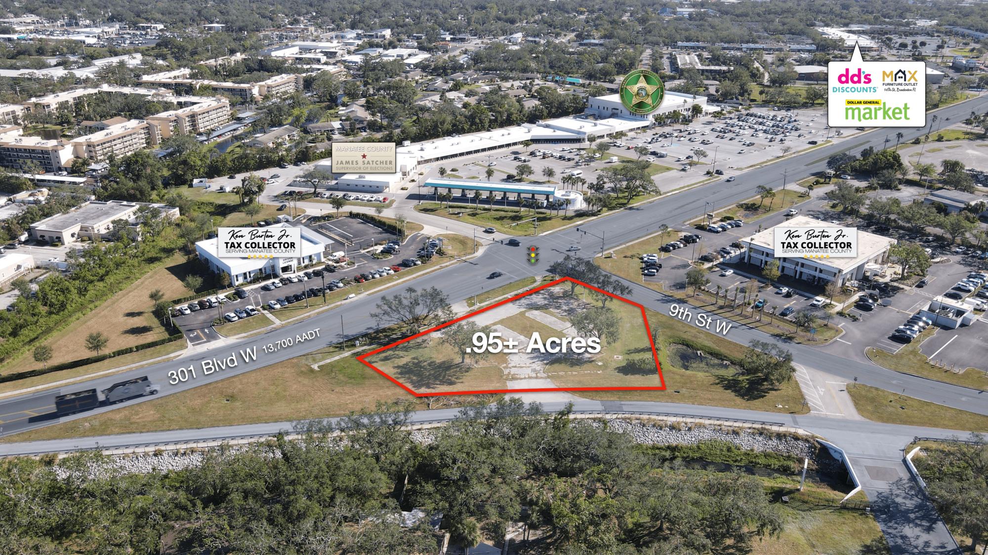 .95 ac Dev Ready Comm Corner @ Light