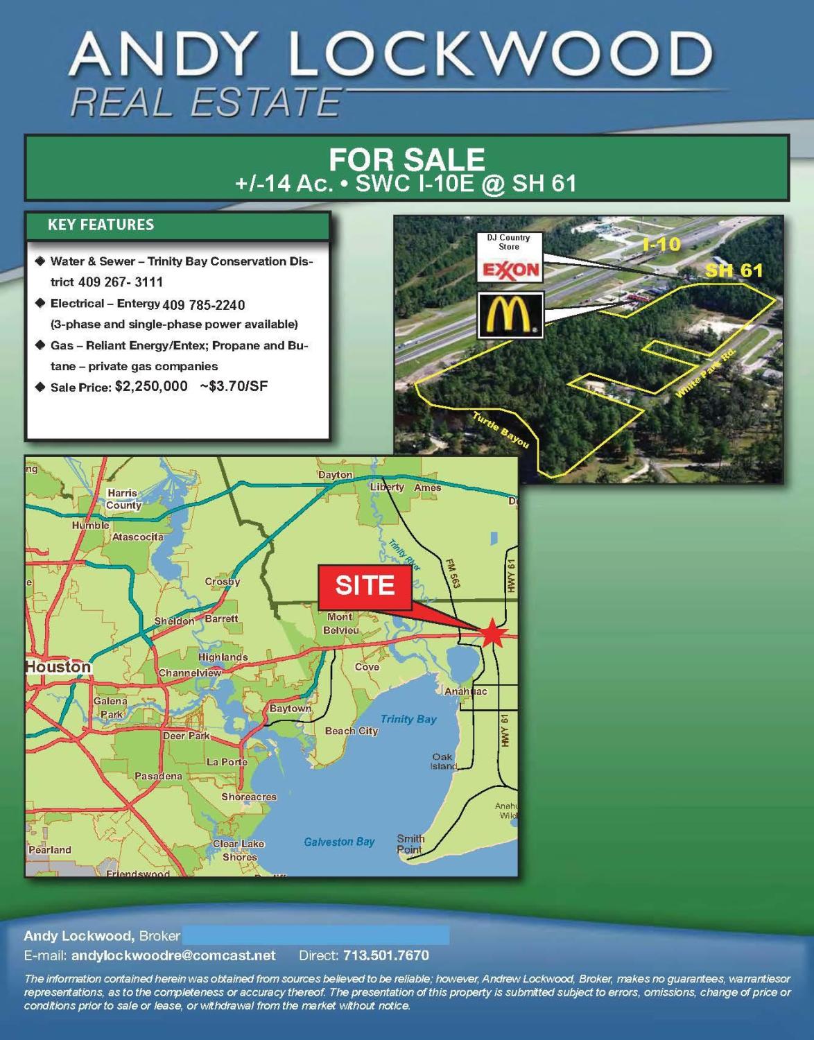 14 acres SWC I-10E @ SH61 Chambers County, TX