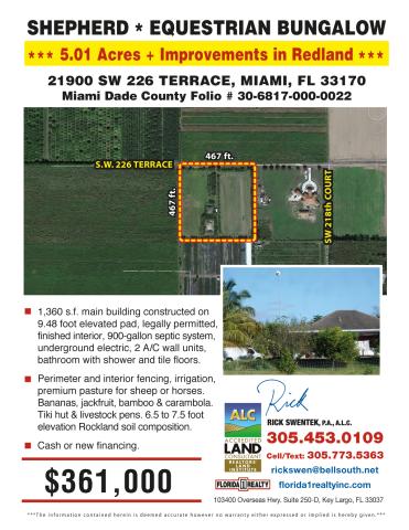 5.01 Ac Shepherd - Equestrian Bungalow