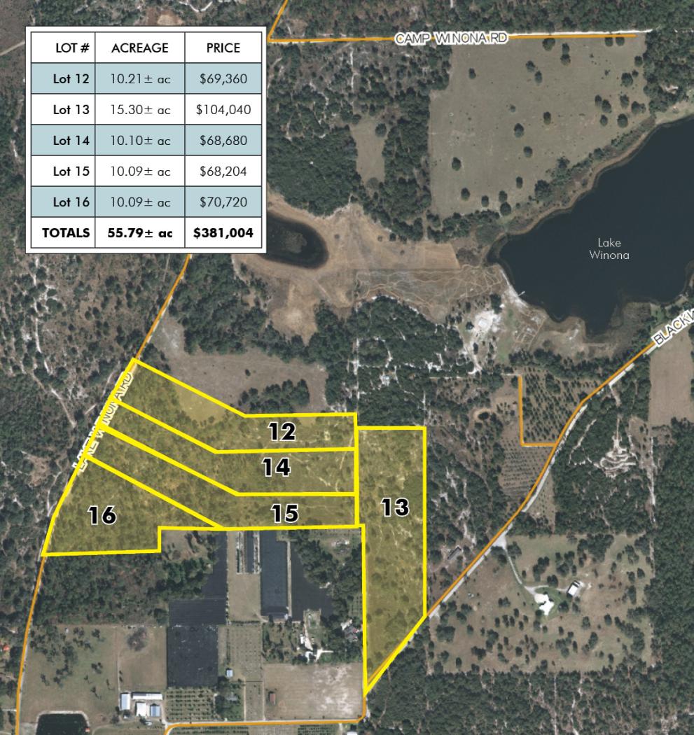 Winona Ranch Lots - 10 to 15 Acres