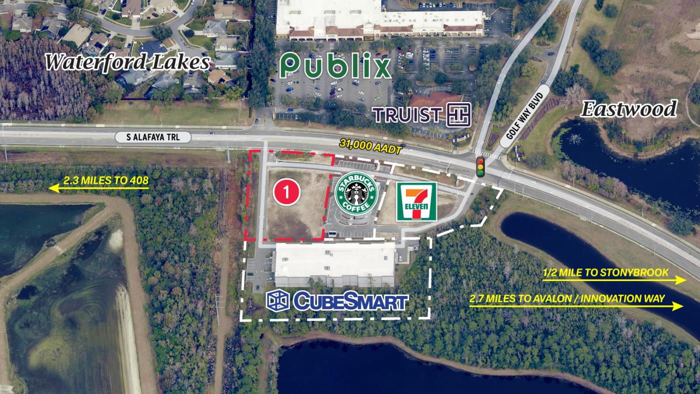 Last Retail/QSR Pad on Alafaya - Stoneybrook