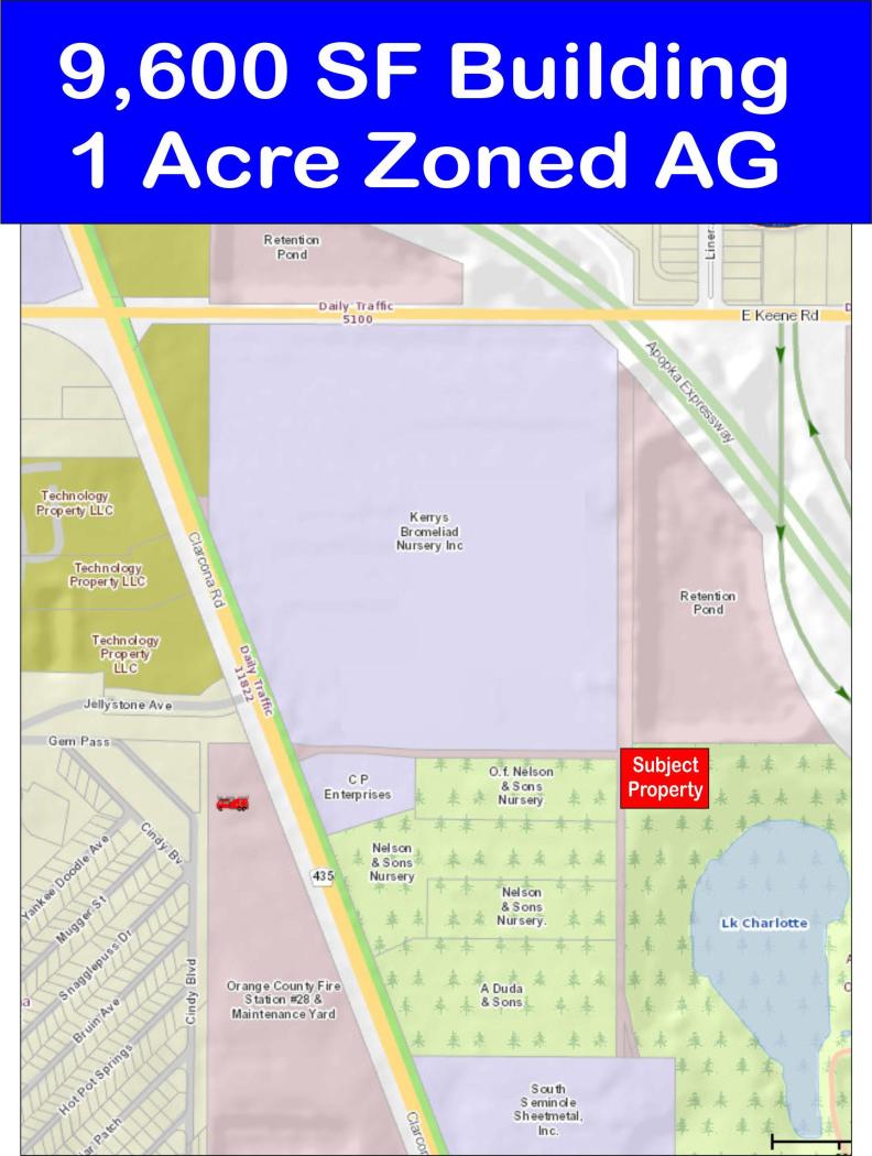 1 Acre with 9600 SF Metal Building