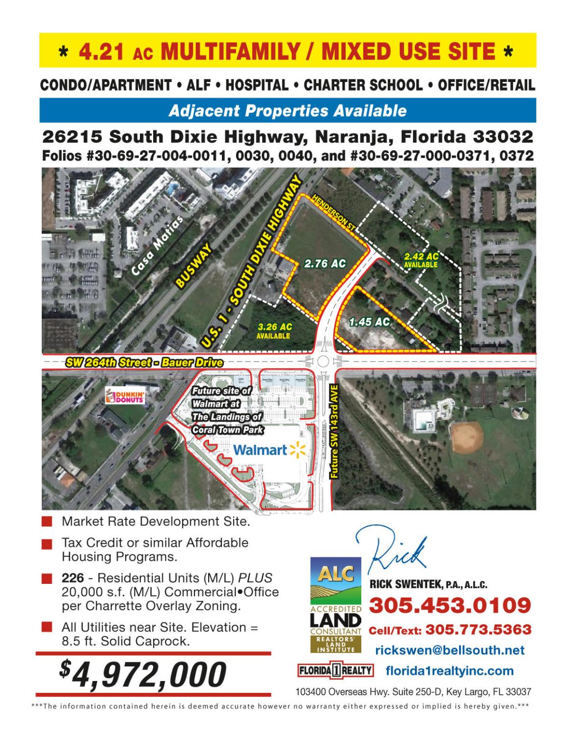 Multi-Fam=Miami=4.21 AC=$4.972 mil