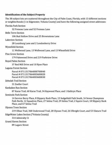 38 Existing Residential Lots