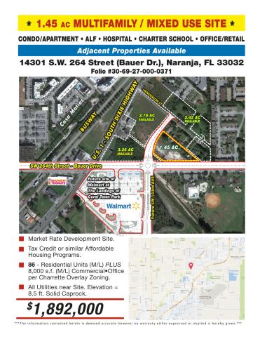 Naranja Multi Family = 1.45 ac = $1,892,000