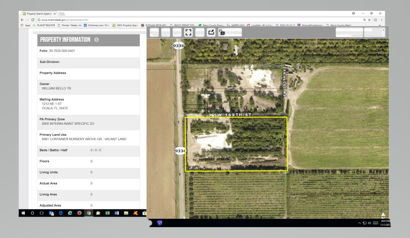 29.77 Ac=6 x 5 ac Home Sites=Florida City FL