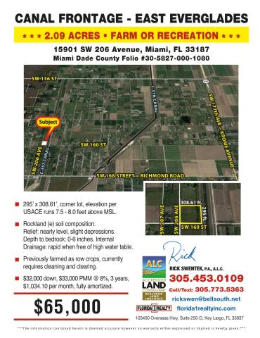 2.09 Ac=Corner=Canalfront=East Everglades