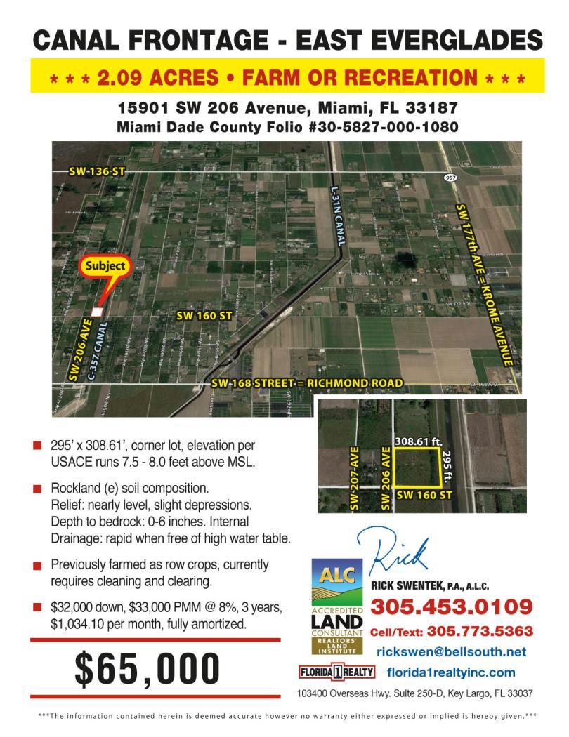 2.09 Ac=Corner=Canalfront=East Everglades