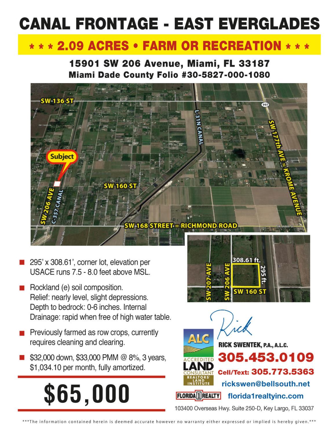 2.09 Ac=Corner=Canalfront=East Everglades