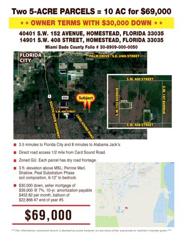 10 Acres off Card Sound