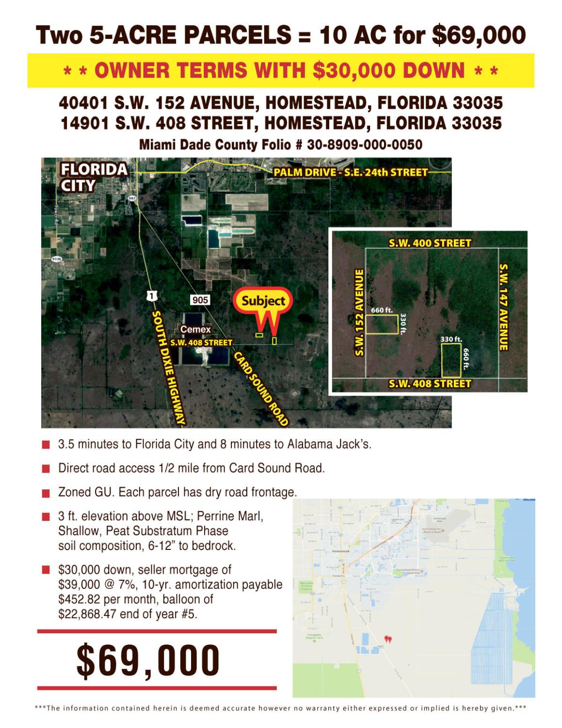 10 Acres off Card Sound