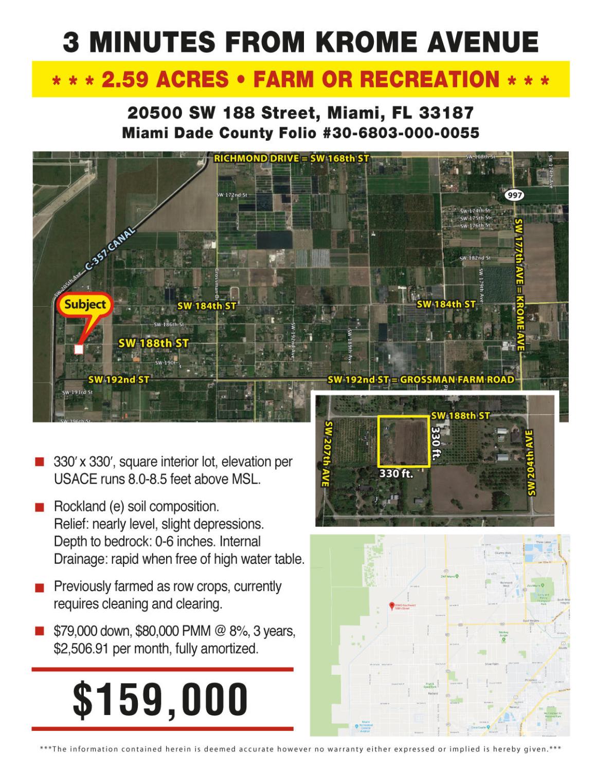 3 Minutes To Krome=2.59 Ac
