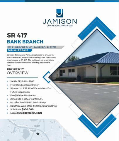 SR 417 - Bank Branch For Sale