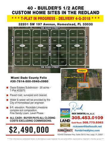 Oasis Estates=40 Lot Subdivision