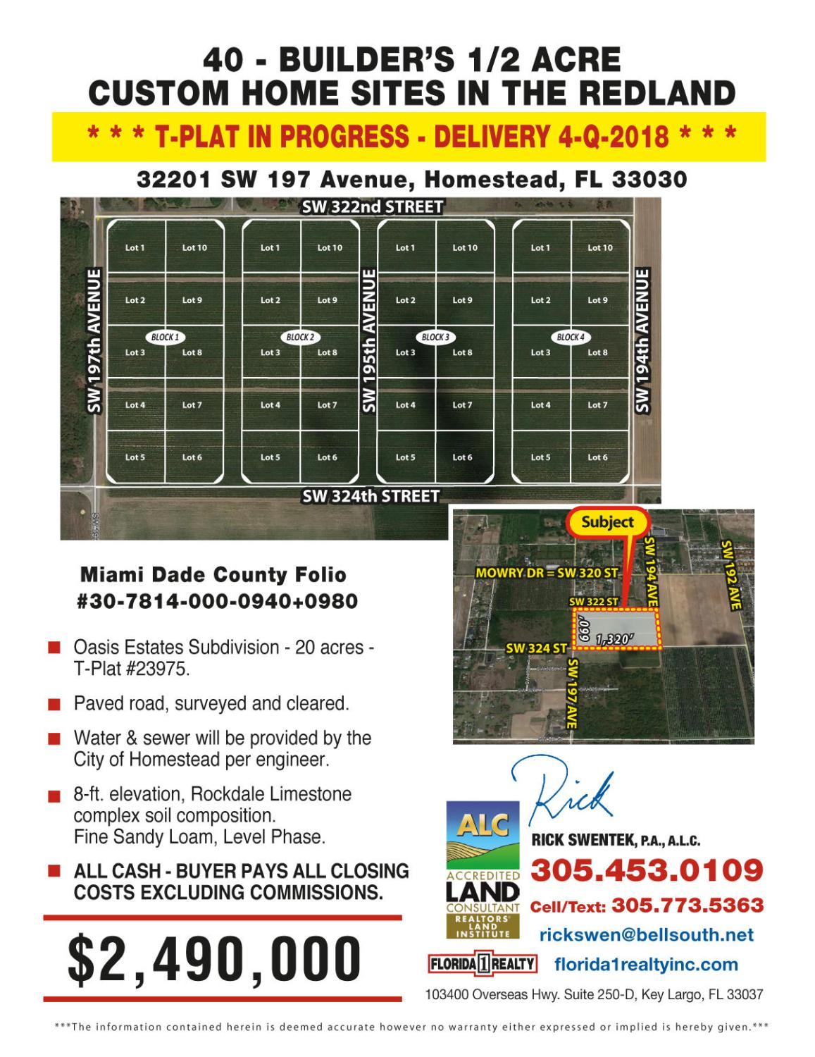 Oasis Estates=40 Lot Subdivision