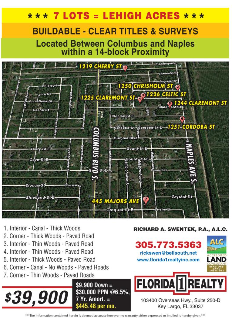 Builders Package-7 Lots = Lehigh Acres=Terms