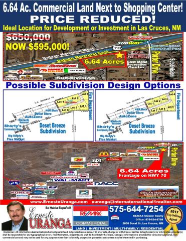 6.64 Ac. Commercial lot By Shopping Center