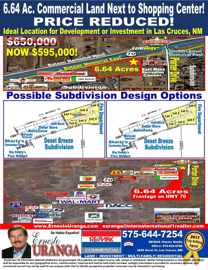 6.64 Ac. Commercial lot By Shopping Center