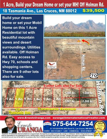 1 Ac. Residential lot Off Holman Rd.