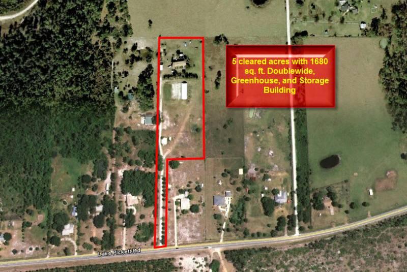 5 Acres with Double Wide & Greenhouse