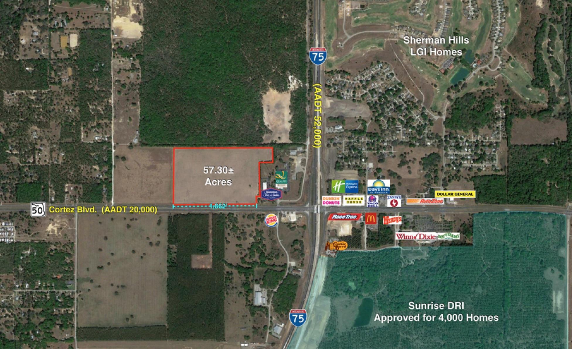 57.30+- ac Zoned Mixed Use Cortez & I-75