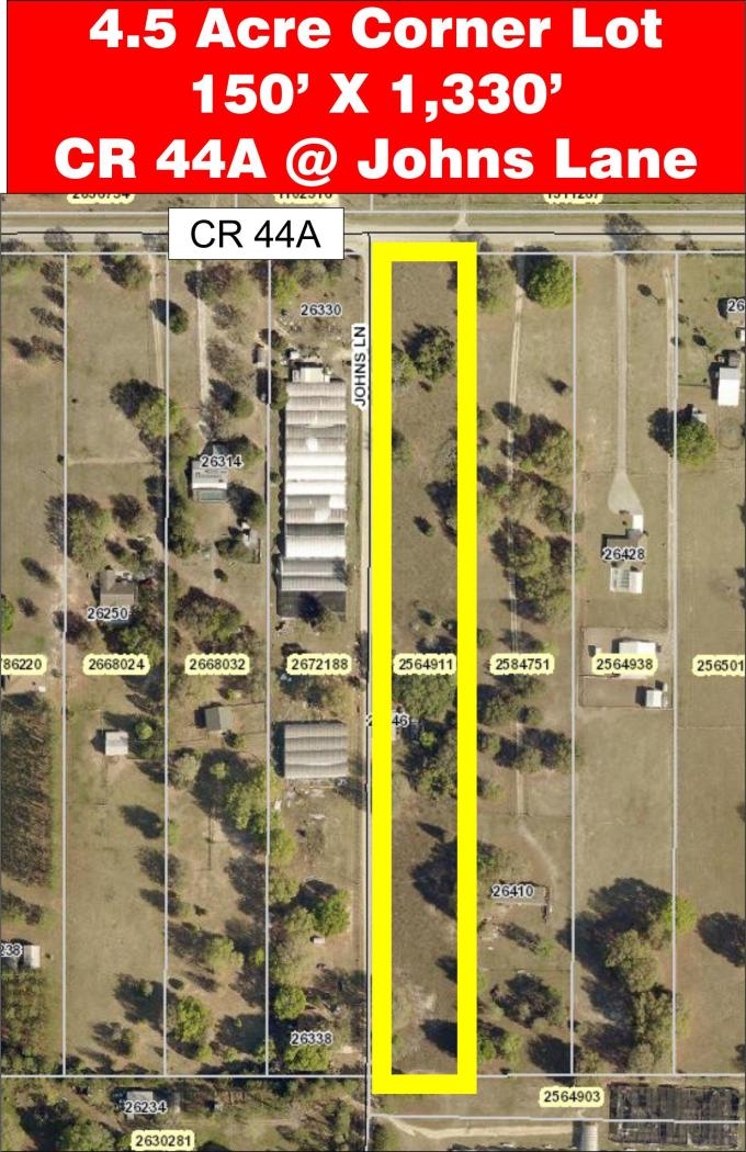 4.5 Acres SEC CR 44A and Johns Lane Eustis