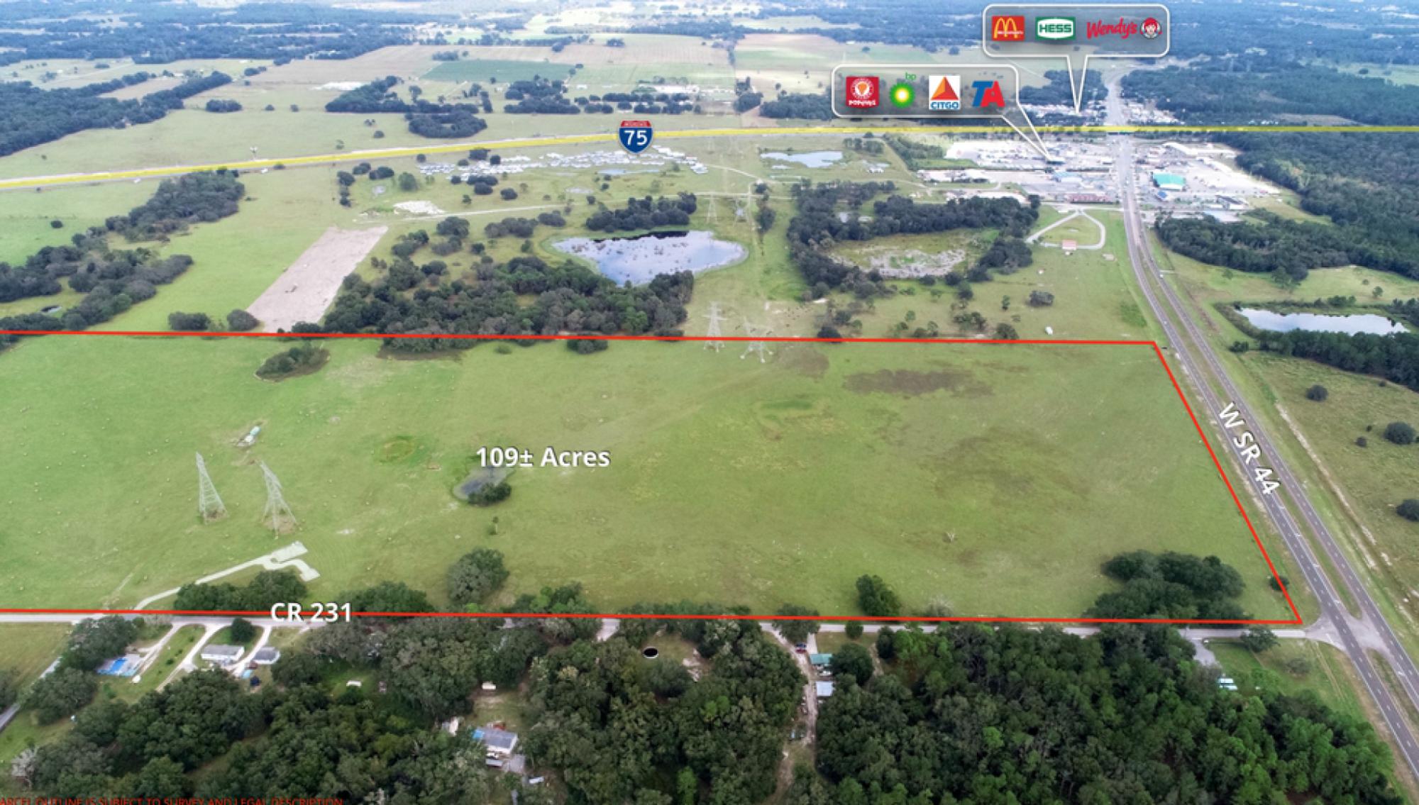 109 ac Zoned Heavy Comm w/SR 44 Frontage