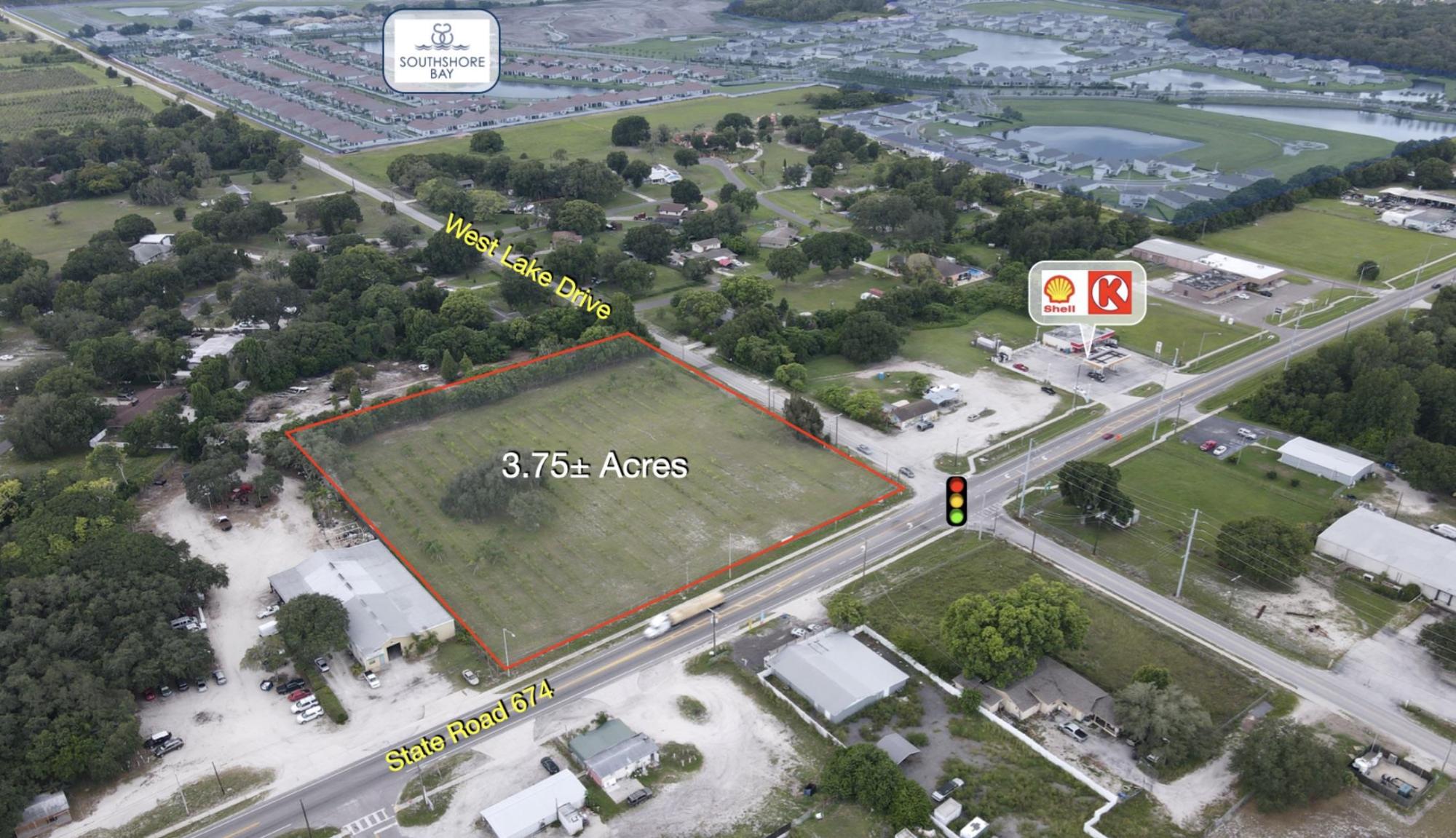 3.75+- ac Commercial SW Corner SR 674/W Lake