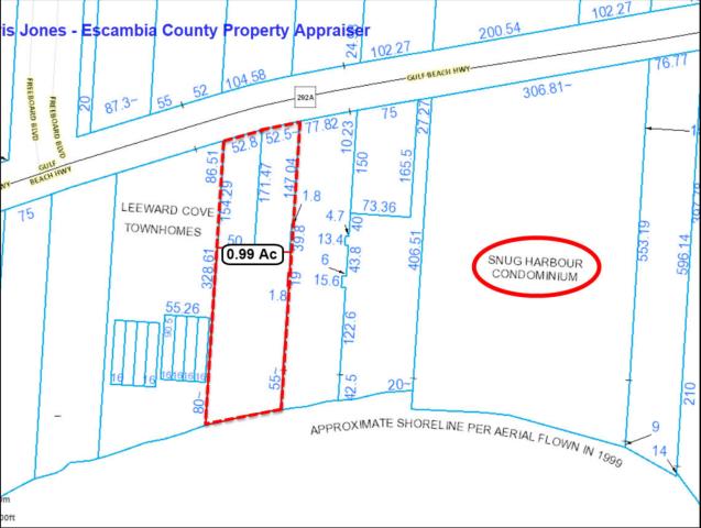 Waterfront-Zoned COM-.99 Ac-Gulf Beach Hwy