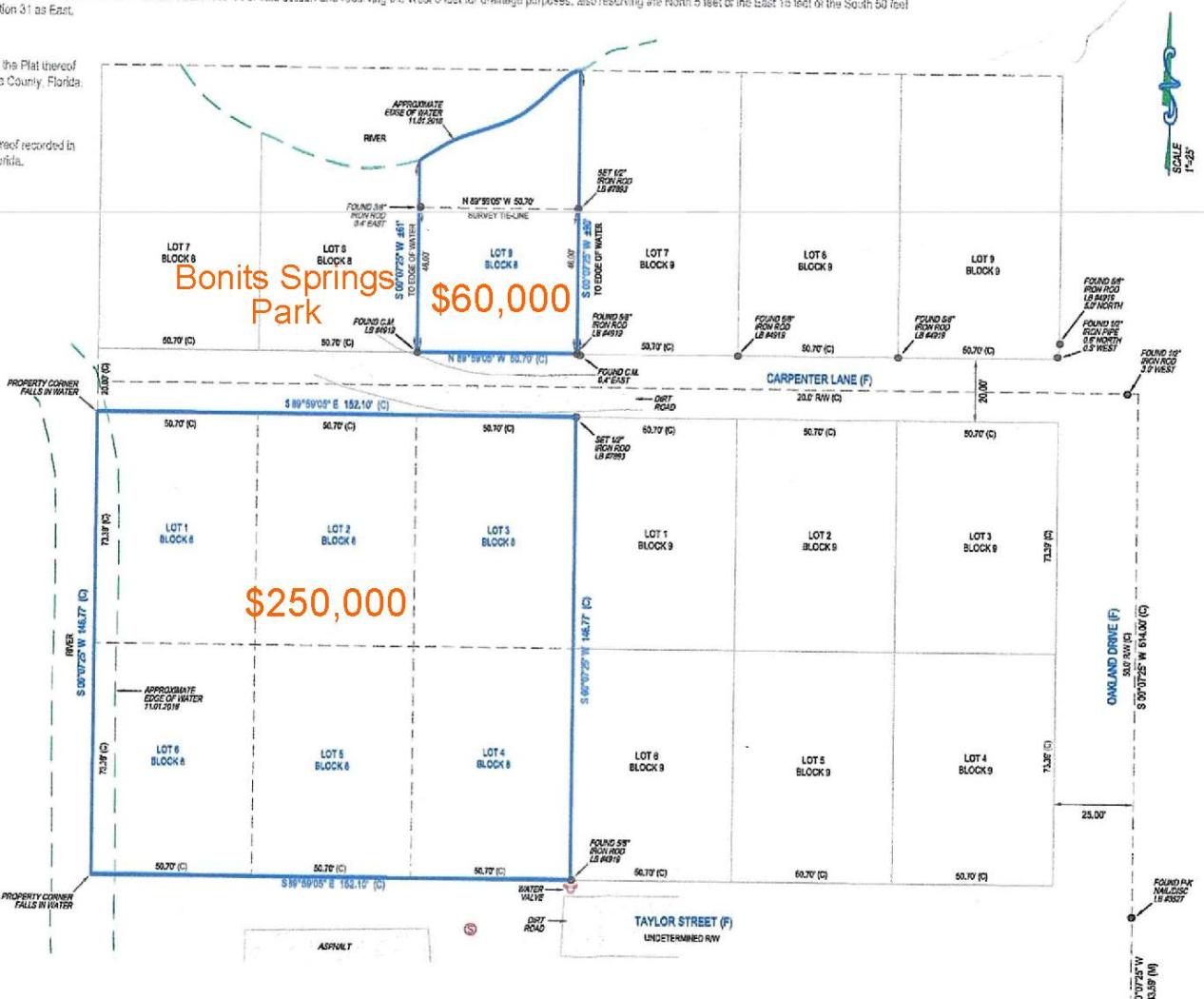 2 Lots adjacent to City Park and Bonita Springs Flea Market