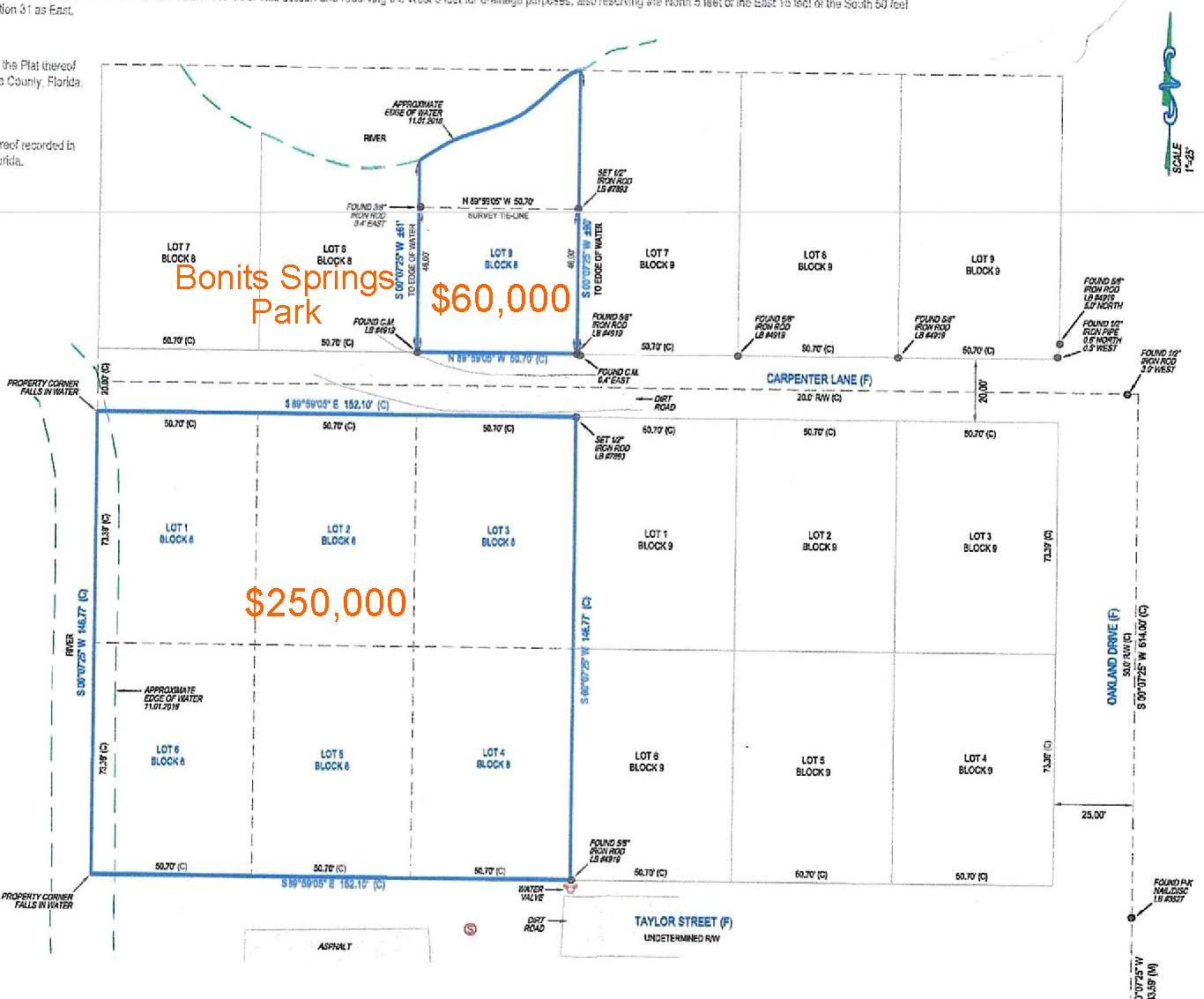 2 Lots adjacent to City Park and Bonita Springs Flea Market