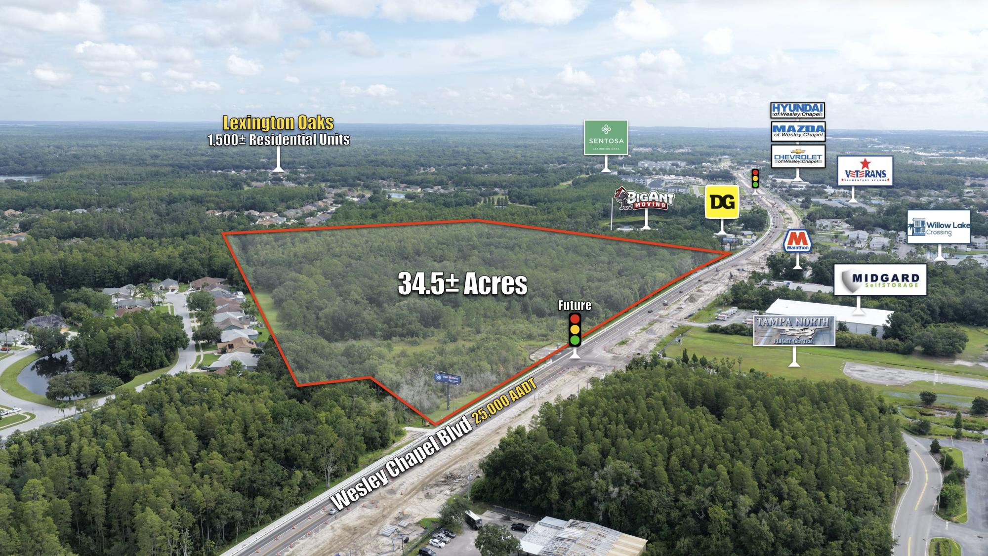34.5 ac Zoned C-3 for Retail/Office/Res